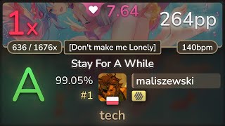 7.6⭐ maliszewski | Virtual Riot - Stay For A While [Don't make me Lonely] +HD 99.05% (#1 1❌) - osu!