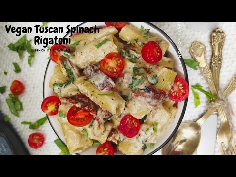 Vegan Tuscan Spinach Rigatoni