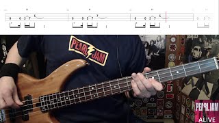Alive by Pearl Jam - Bass Cover with Tabs Play-Along
