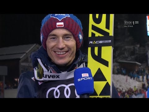 Kamil Stoch after winning the 66th TCS. "What now? Cold beer!"