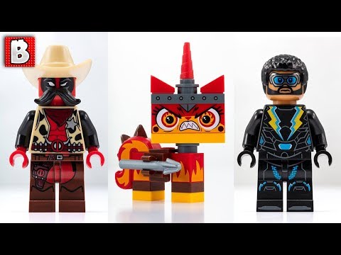 All SDCC 2018 Exclusive Minfigures Revealed! LEGO Movie 2 Apocalypseburg Unikitty looks mad