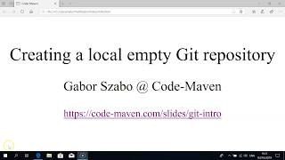 Creating a local git repository