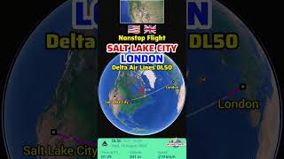 Salt Lake City to London Flight Route with Delta Air Lines DL50 | Airbus A330-223