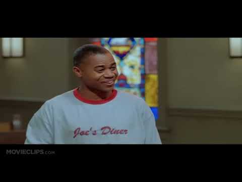 The Fighting Temptations trailer still with Cuba Gooding Jr. and Beyoncé in church setting