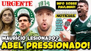URGENTE! POR ESSA EU NÃO ESPERAVA! ABEL PRESSIONADO NO PALMEIRAS! INFO SOBRE PAULINHO! RECEITAS; E+