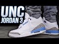 JORDAN 3 UNC VALOR BLUE REVIEW AND ON FOOT !!!