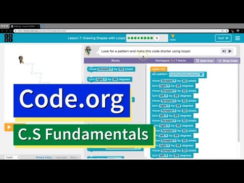 Drawing Shapes with Loops Part 9 Course D Code.org Tutorial with Answer