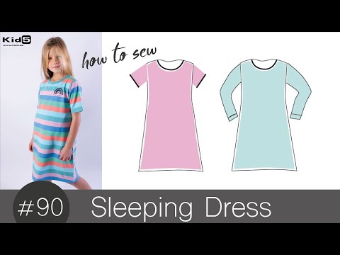 Nachthemd in A-Line für kleine Mädchen ganz einfach selber nähen DIY-NÄH-Tutorial