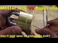 Master Lock Vs Paper Clip Pick A Lock With A Paperclip Cheap Vs Expensive