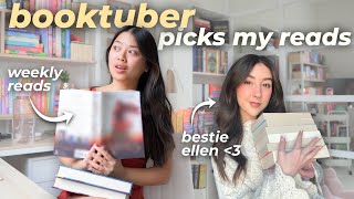 bestie @bookswithellen chooses my reads for a week 💕  | READING VLOG 📚
