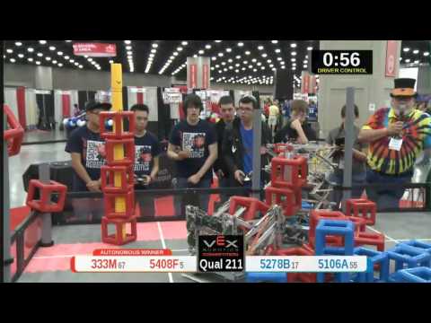 2015 VRC Tech Q211 - 333M 5408F vs 5278B 5106A - 87 to 57 - VEX Worlds 2015 - Technology Division