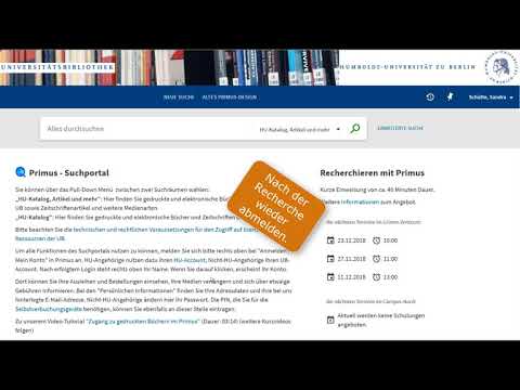 UB - Anmeldung im Primus-Nutzerkonto für HU-Angehörige