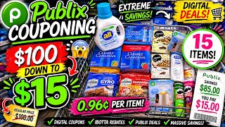     EXTREME Publix Couponing Haul | $100 DOWN TO $15 😱#publixcouponthisweek #publix #top1bestdeals 
