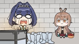 【手描き】大量の鉄を失いぶっ壊れるクロニーと何も知らないムメイ【ホロライブ切り抜き/オーロ・クロニー/七詩ムメイ/マインクラフト】