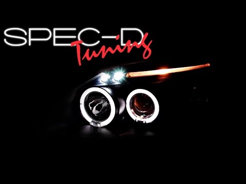 SPECDTUNING DEMO VIDEO: 1999-2000 HONDA CIVIC HALO LED PROJECTOR HEADLIGHTS