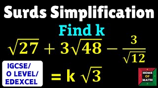 Download the video "Surds Simplification Question You MUST Know! (IGCSE/O Level/Edexcel)"