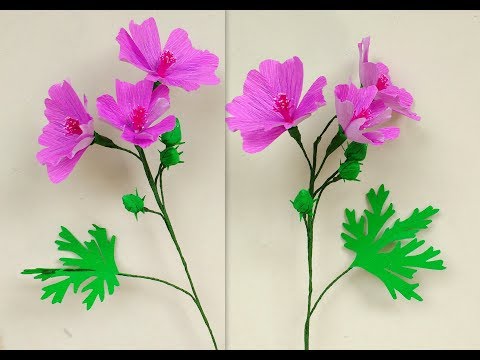 How to make Paper Flowers Musk Mallow \ Malva moschata (flower# 195)