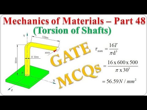 Mechanics of Materials - Part 48 (Solutions to GATE MCQs on Torsion of shafts) | BME301