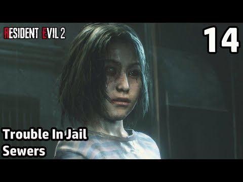 Let's Play Resident Evil 2 Remake Part 14 Leon Kennedy - Trouble In Jail - Sewers