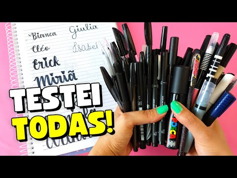 Testando TODAS as Minhas Canetas PRETAS! 🖤