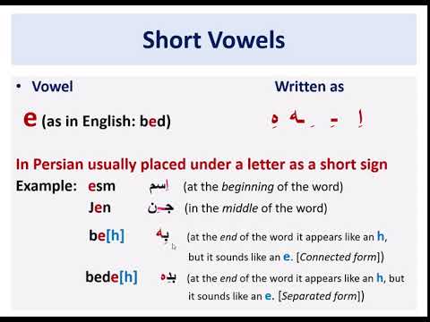 Vowels in Persian (based on linguistics) by Soheila Saremi