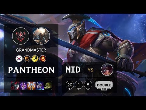 Pantheon Mid vs Akali - KR Grandmaster Patch 10.12