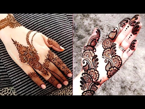 Simple and beautiful henna / mahandi design of front and back hand  ideas for wedding and bridal