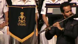raghav sachar on flute in navy band concert