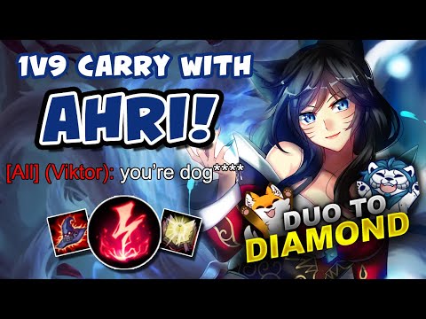 DELICIOUS TEARS! 1V9 CARRY WITH AHRI! DUO TO DIAMOND - VICKSY | League of Legends