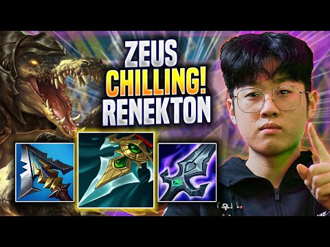 ZEUS CHILLING WITH RENEKTON! - T1 Zeus Plays Renekton TOP vs Fiora! | Preseason 2023