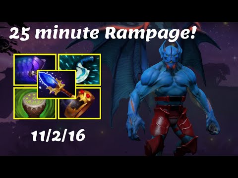 Pro player Night Stalker - 25 min Rampage IMMORTAL RANK Highlights Gameplay Dota 2 7.22f