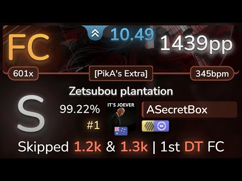 10.5⭐ ASecretBox | Yousei Teikoku - Zetsubou plantation [PikA's Extra] +HDDT 99.22% FC #1 | 1439pp