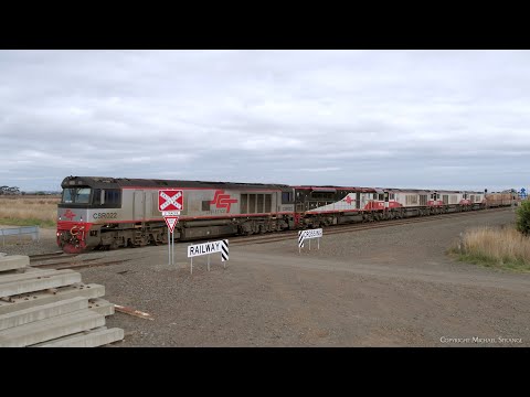 Five Diesel Locomotives Lead SCT 5PM9 Mixed Freight Train (1/5/2023) - PoathTV Australian Railways