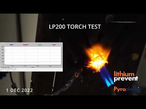Pyrophobic LithiumPrevent Torch Test Video.