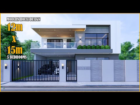 House Design | Modern House 2 Storey  | 12m x 15m with 5 Bedrooms