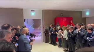 Olimpiadi Milano-Cortina, consegna della Fiamma al Presidente della Camera dei deputati Lorenzo F...