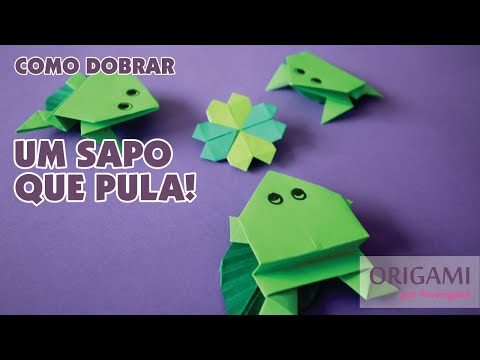 COMO FAZER ORIGAMI DE SAPO DE ORIGAMI QUE PULA #OrigamiJumpingFrog #KaeruOrigami #SapoDeOrigami