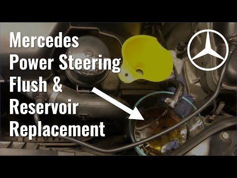Mercedes Power Steering Flush and Reservoir Replacement W211 E320 E500 E55 M112 M113 Engines