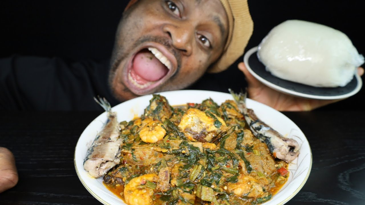  ASMR Seafood,Lamb&Beef Okro Vegetable Soup.No talking,Straight Up Eating ASAP!