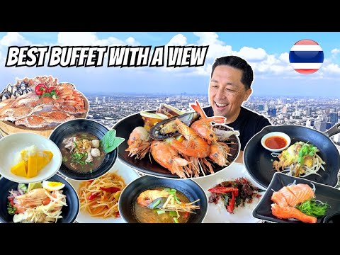 SEAFOOD BUFFET WITH A VIEW 82nd Floor! 🇹🇭 All You Can Eat Thai & Seafood Buffet in Bangkok Thailand!
