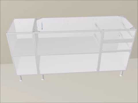 Balcao Triplo 2 Gavetas com Nicho 1500mm