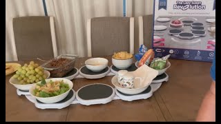 Rotating 8 Lazy Susan Plates Passing Dishes, Rectangular/Oblong Table, Great Gift/Gathering Must!