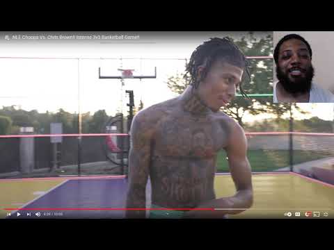 Krook reacts to Nle choppa Vs Chris brown 3v3 Basketball game