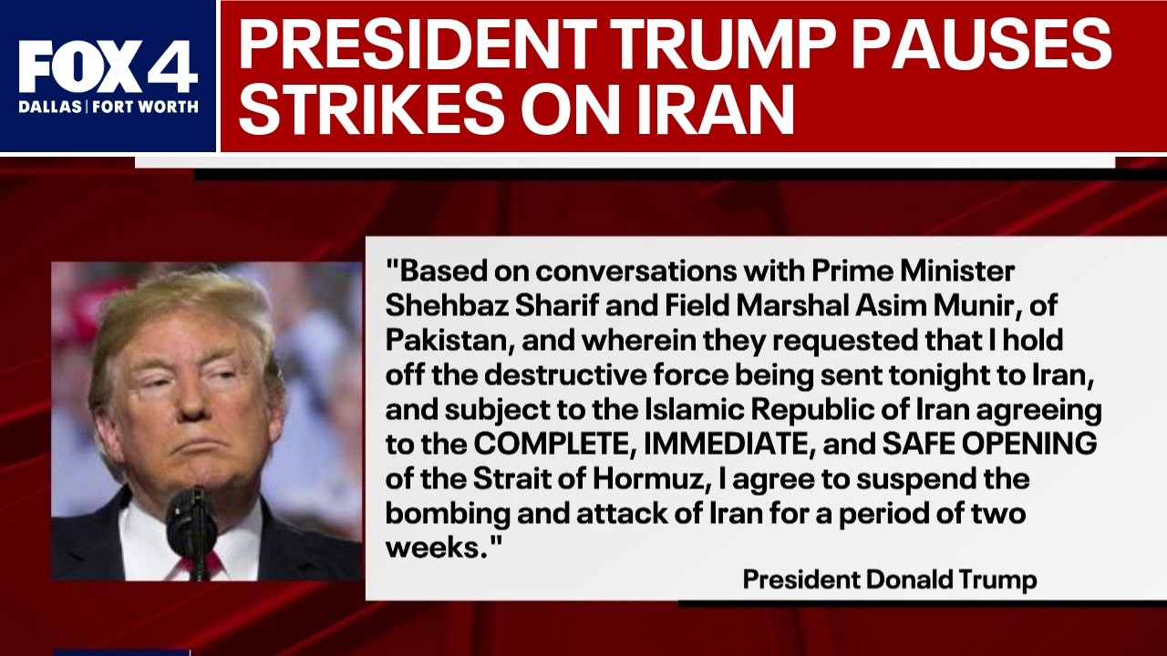 President Trump pauses Iran strikes, cites ceasefire