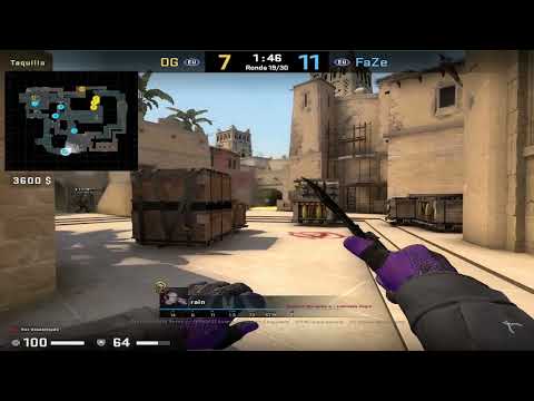 CSGO POV FaZe rain (Mirage Site A) vs OG @ Roobet Cup 2022