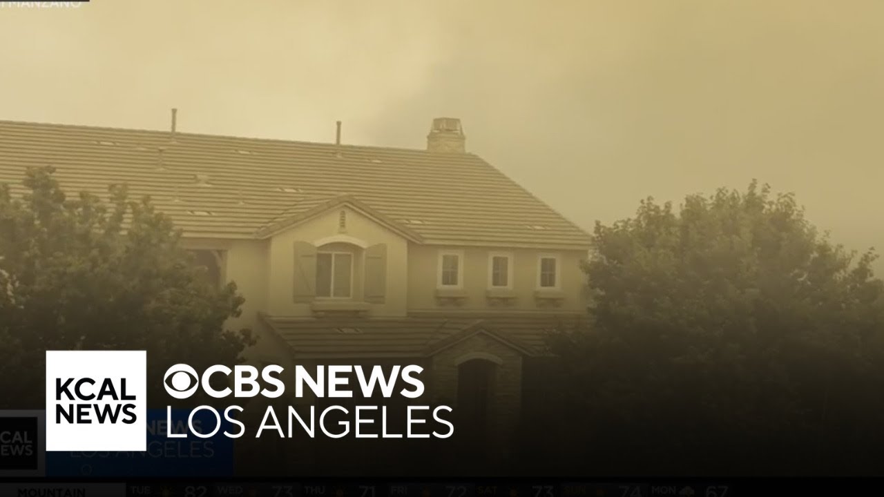 Pair of massive fires burning in Inland Empire leave area covered with thick, smoky air