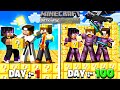 100 Days In LUCKY BLOCK SUPERFLAT World In Minecraft