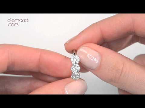 N4470 - 18K White Gold 0.75ct Diamond Cluster Trilogy Ring