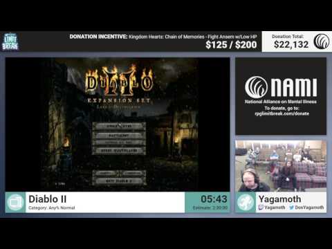 Diablo II (Druid Any% Normal) by Yagamoth (RPG Limit Break 2017 Part 12)
