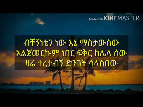 tsehaye yohanes ብቸኝነቴን ነው Ethiopia music lyrics